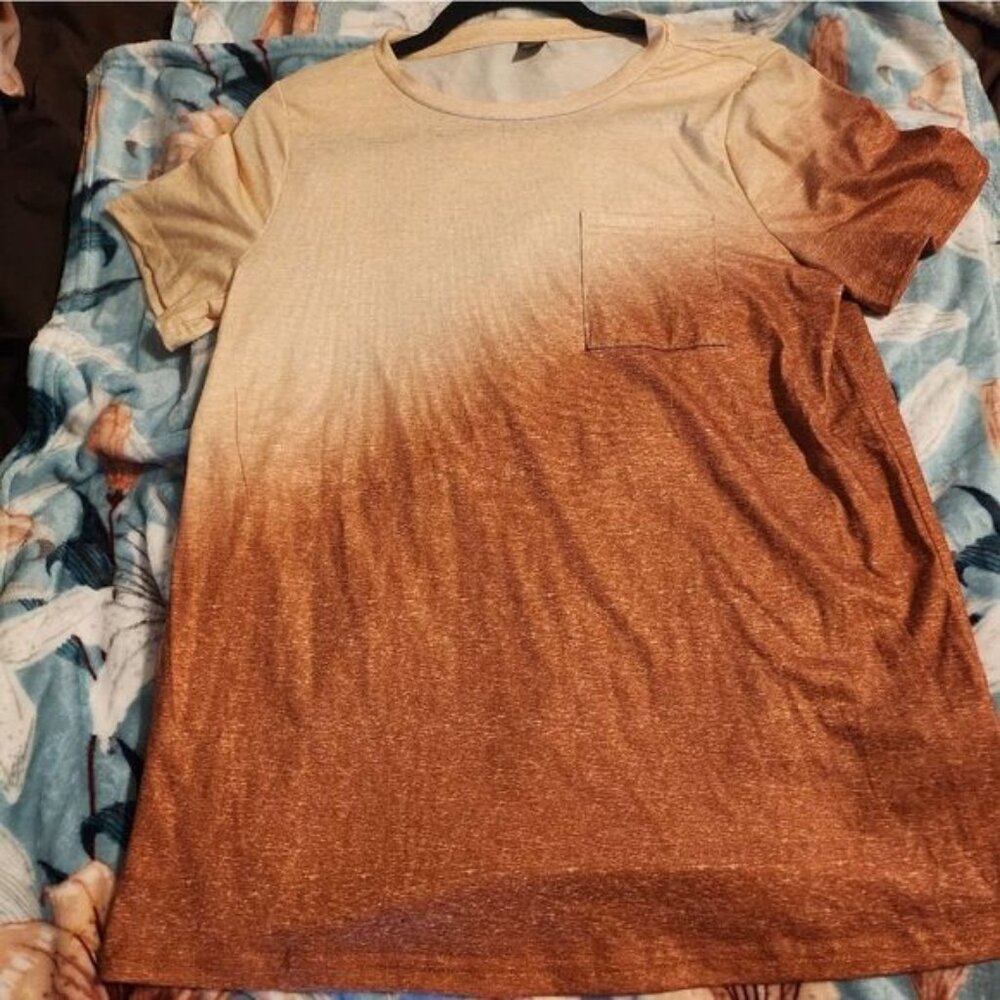 SHEIN ORANGE OMBRE SHIRT